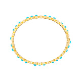 Elegant 14K yellow gold bangle featuring 3.78ct of vivid turquoise and 1.186ct of sparkling diamonds. Sized at 6cm, this gemstone bracelet offers a refined pop of color and shine.