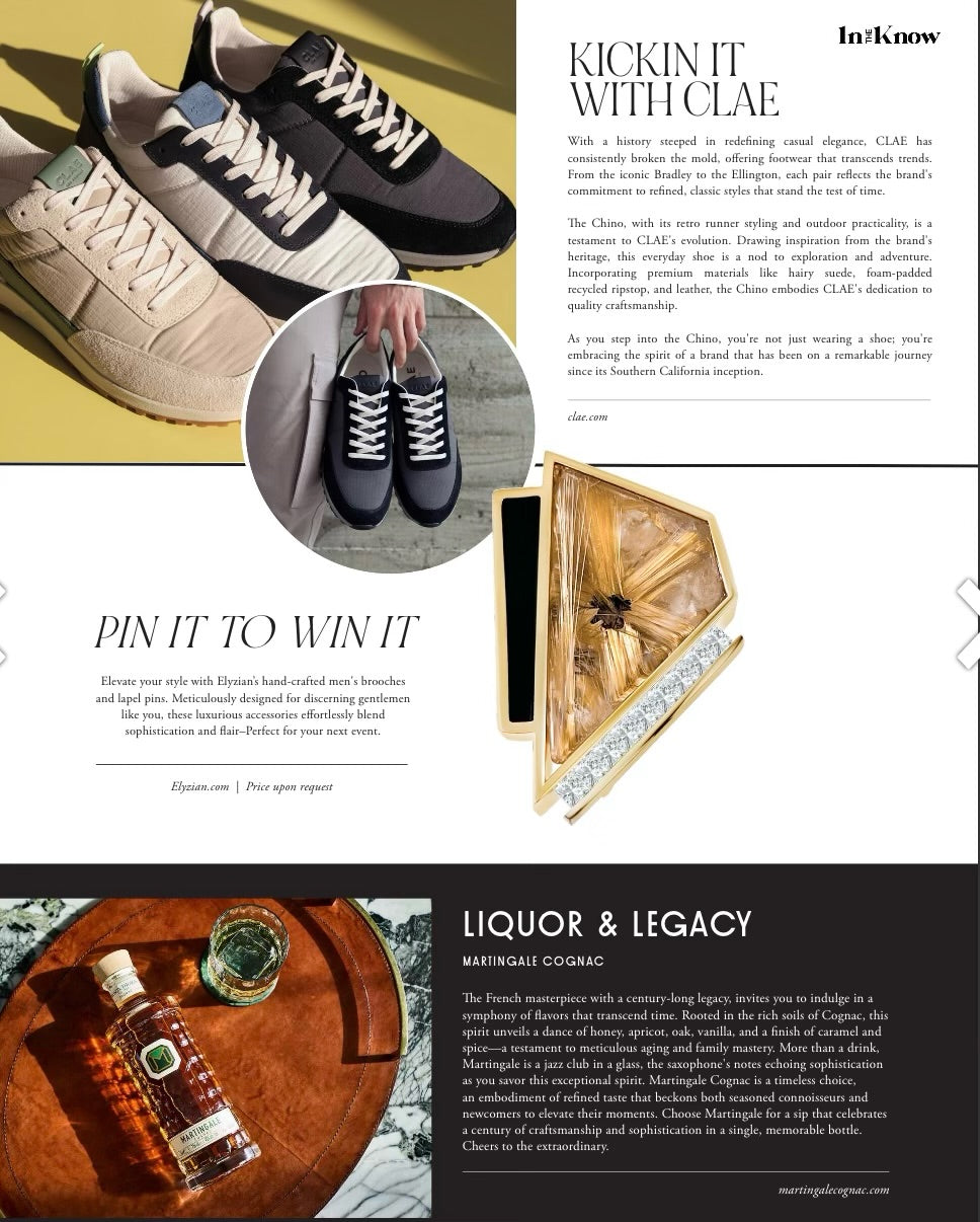 Elyzian Men's Brooches & Pins Magazine Feature