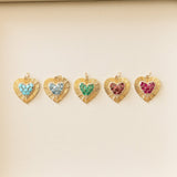 Radiant Heart Charm In Blue Topaz
