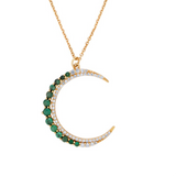 Emerald and Diamond Crescent Moon