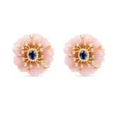 Fleur de Charme Pink Opal & Kyanite Stud Earrings