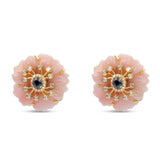 Fleur de Charme Pink Opal & Kyanite Stud Earrings