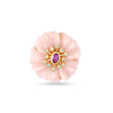 Large Fleur de Charme in Pink Opal and Sapphire
