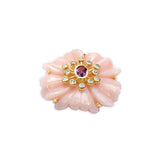 Large Fleur de Charme in Pink Opal and Sapphire
