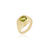 Fluted Bezel Set Peridot Ring