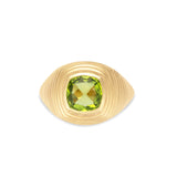Fluted Bezel Set Peridot Ring