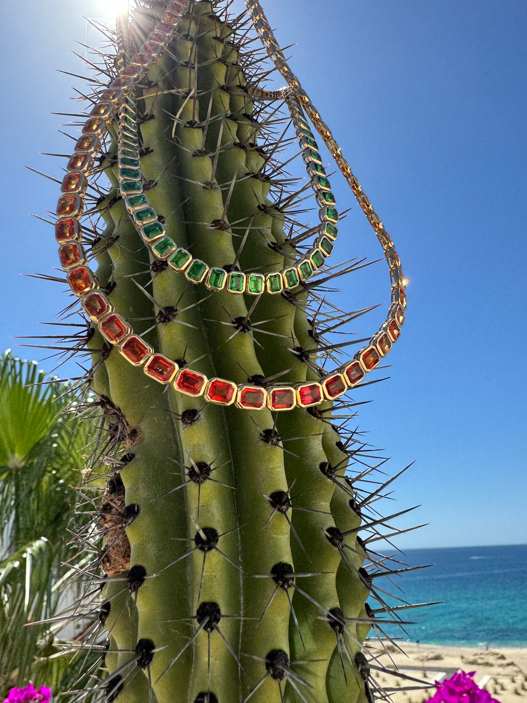 Fiery Sunset Orange Sapphire Necklace