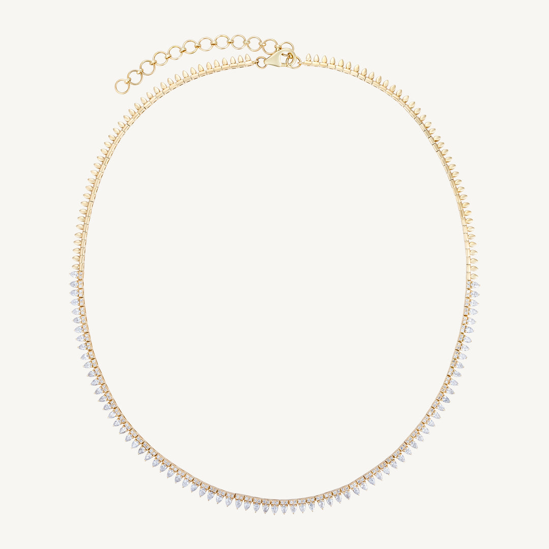 Pear-Shape Diamond Tennis Necklace