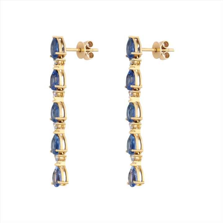 Blue Sapphire & Diamond Earrings