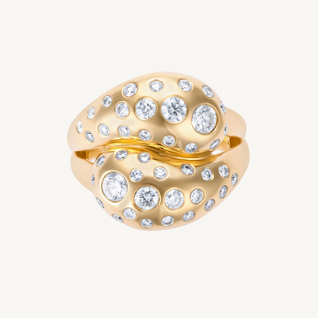 Yellow Gold and Diamond Knot Ring