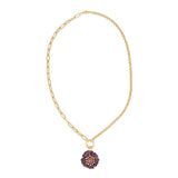 Large Fleur de Charme in Smoked Opal and Pink Topaz