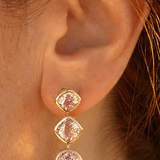 Mixed-Shape Morganite Dangle Earrings in 14k Yellow Gold