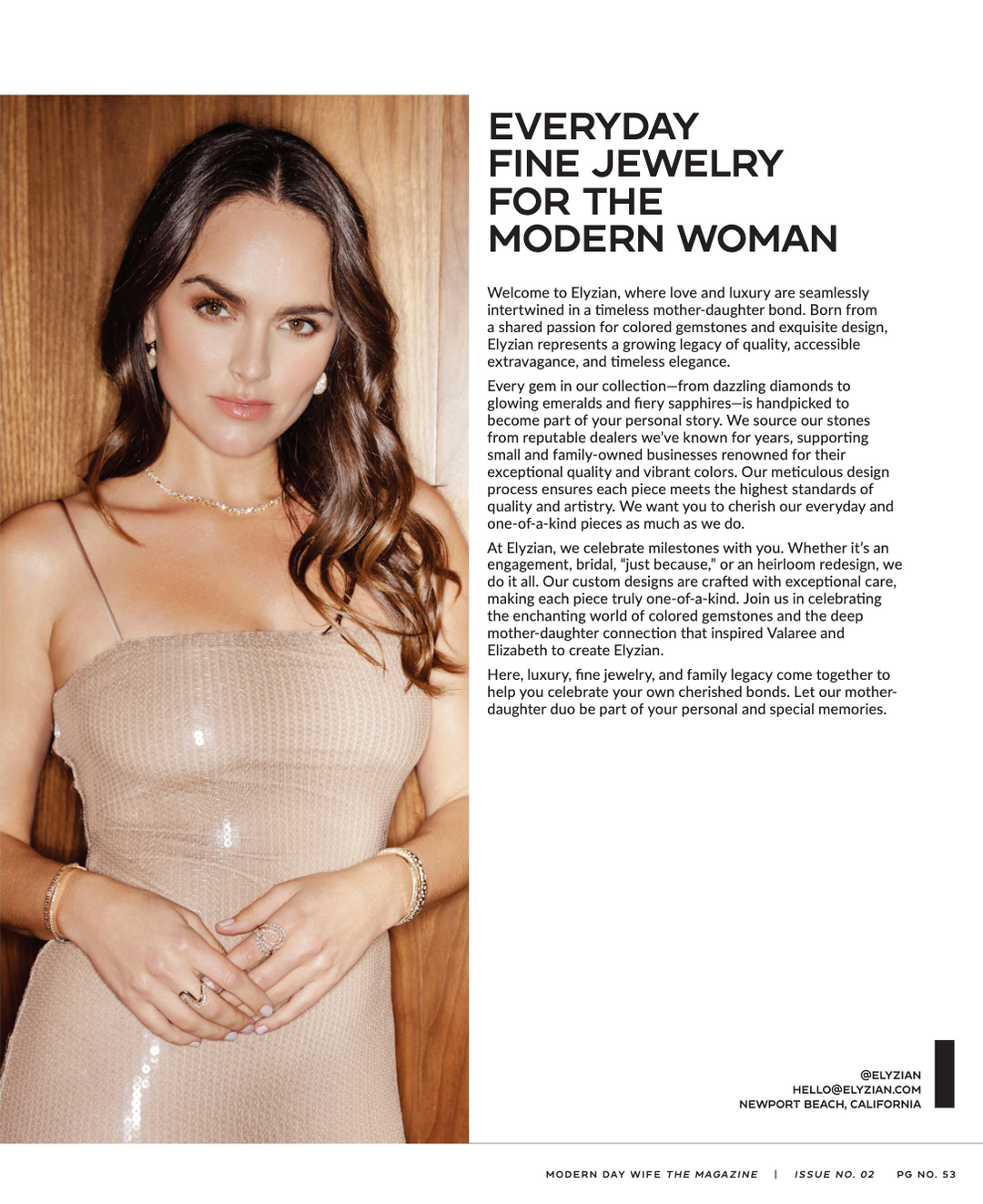 Modern Day Wife Magazine Elyzian Feature Page