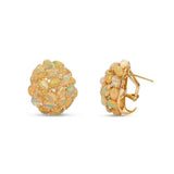 Opal Cluster Earrings in 18k Yellow Gold
