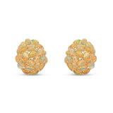 Opal Cluster Earrings in 18k Yellow Gold