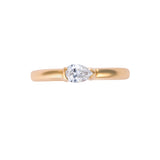 Pear East West Diamond Stackable Ring in 14k Yellow Gold