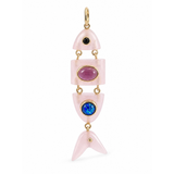 Poisson Pendant in Rose Quartz, Onyx, Amethyst and Opal