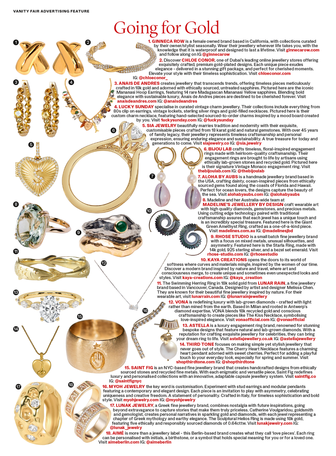 Vanity Fair Magazine March 2025 Advertising Feature Page 1