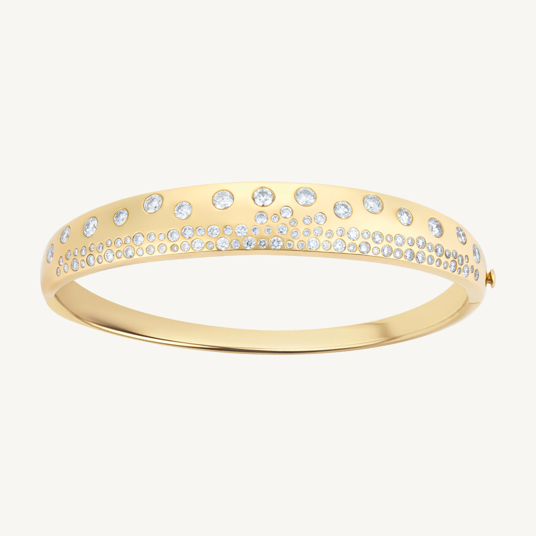 Tapered Scattered Diamond Bangle 