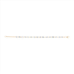 Beautiful 14K yellow gold line bracelet featuring 5.75ct of mixed shape diamonds (G-H color, VS clarity), measuring 6.5 inches in length with a widest stone size of 4.6mm.