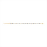 Beautiful 14K yellow gold line bracelet featuring 5.75ct of mixed shape diamonds (G-H color, VS clarity), measuring 6.5 inches in length with a widest stone size of 4.6mm.