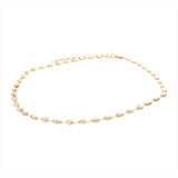 Round Bezel and Gold Bar Tennis Necklace