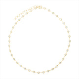 Round Bezel and Gold Bar Tennis Necklace