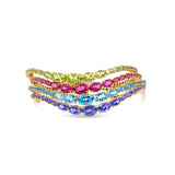 Peridot Wave Cuff Bangle in 14K Yellow Gold