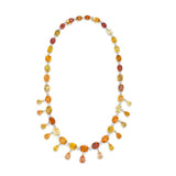 Yellow and Orange Sapphire and Diamond Necklace in 18k Yellow Gold