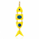 Poisson Pendant in Yellow Quartz and Opal