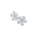 Diamond Floral Bypass Ring in 18K White Gold by Elyzian