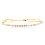Diamond Paperclip Tennis Bracelet in 14K Yellow Gold by Elyzian