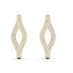 Dual Tone Inside-Out Pavé Diamond Squiggle Hoop Earrings in 14K Gold by Elyzian