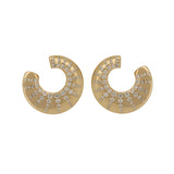 Diamond Accented Disk Earrings in 14K Yellow Gold