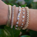Pavé Diamond Slinky Bracelet in 14K Yellow Gold