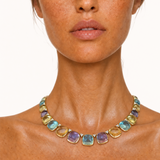 Sugarloaf Gemstone Necklace with Citrine, Amethyst, and Topaz