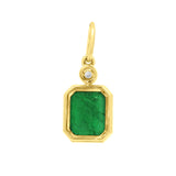 4.84ct Zambian Emerald Pendant with Diamond Accent in 14K Yellow Gold