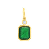 4.84ct Zambian Emerald Pendant with Diamond Accent in 14K Yellow Gold