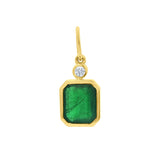 4.84ct Zambian Emerald Pendant with Diamond Accent in 14K Yellow Gold