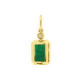 5.98ct Zambian Emerald Pendant with Diamond Accent in 14K Yellow Gold