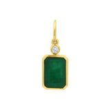5.98ct Zambian Emerald Pendant with Diamond Accent in 14K Yellow Gold