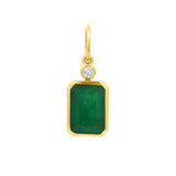 5.98ct Zambian Emerald Pendant with Diamond Accent in 14K Yellow Gold