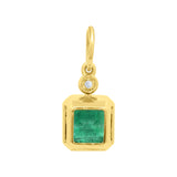 4.93ct Zambian Emerald Pendant with Diamond Accent in 14K Yellow Gold