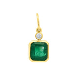 4.93ct Zambian Emerald Pendant with Diamond Accent in 14K Yellow Gold