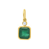 4.93ct Zambian Emerald Pendant with Diamond Accent in 14K Yellow Gold