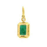 6.34ct Zambian Emerald Pendant with Diamond Accent in 14K Yellow Gold
