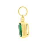 6.34ct Zambian Emerald Pendant with Diamond Accent in 14K Yellow Gold