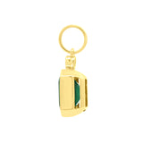 6.34ct Zambian Emerald Pendant with Diamond Accent in 14K Yellow Gold