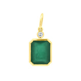 8.37ct Zambian Emerald Pendant with Diamond Accent in 14K Yellow Gold