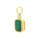 8.37ct Zambian Emerald Pendant with Diamond Accent in 14K Yellow Gold